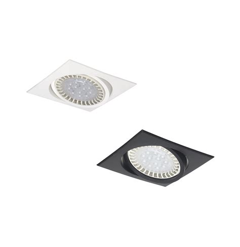 Spot Embutir Pvc Cuadrado Blanco Negro M Vil Ar Led W