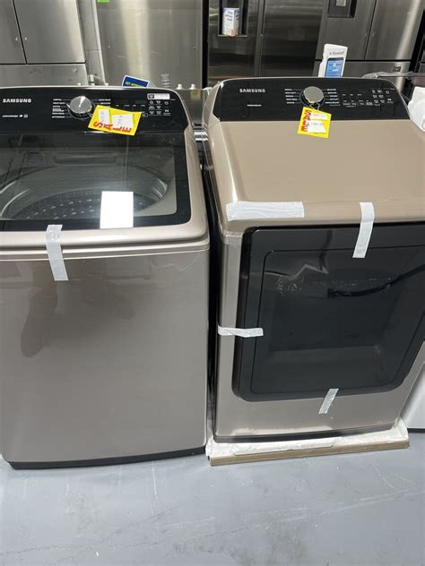 Samsung Champagne Front Load Washer And Electric Dryer Set Ebay