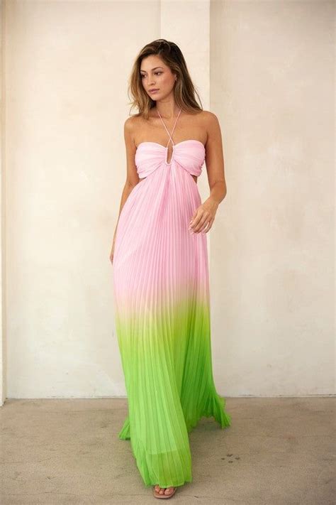 Harriet Sleeveless Cutout Halter Maxi Dress Pink Nel 2024