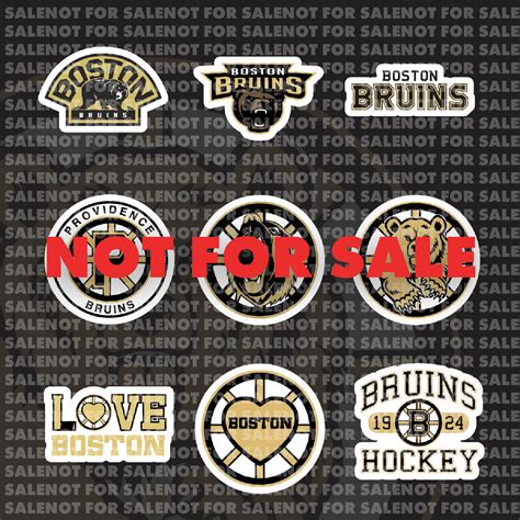 Boston Bruins Sticker Set Peel and Stick (9 Stickers)