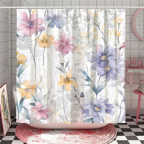 Завеса за баня Floral Leaf White Shower Curtain olele bg