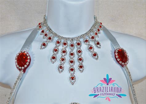 Samba Bra Bikini Set With Necklace Crystals Orientale Belly Dance Carnival SAMBA Costume