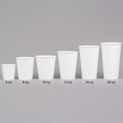 Choice Oz White Poly Paper Hot Cup Pack