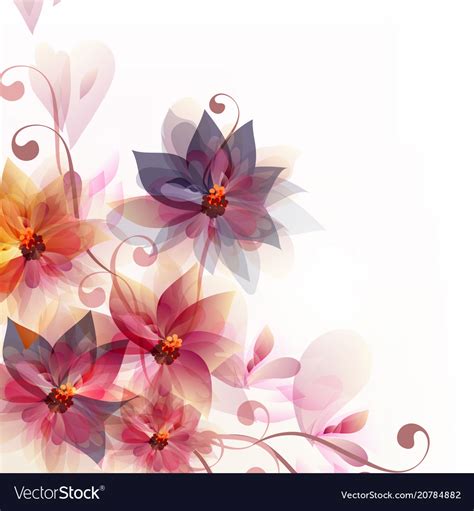 Abstract floral background with flowers and space Vector Image