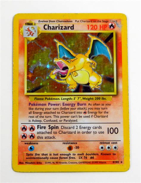 Pokemon Base Set Unlimited Charizard Holo Played Di Ebay