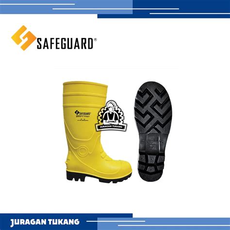 Jual Sepatu Safety Boot Karet Ujung Besi SAFEGUARD Rubber Shoes AP