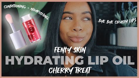 Fenty Skin By Rihanna Cherry Treat Lip Oil Review Try On Better