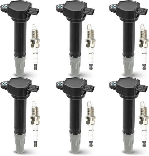 Hurotoms 6pcs Ignition Coil Pack With 6pcs Iridium Spark Plug Compatible With