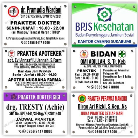 Jual Akrilik Papan Praktek Apoteker Dokter Bidan Siap Pakai Desain