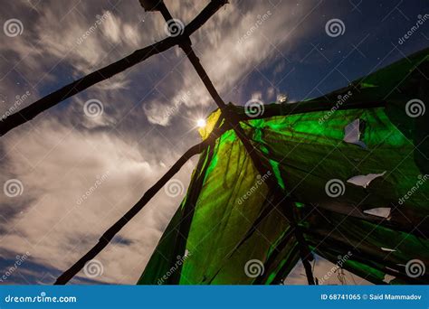 Stars and Moon in Mountain Night Sky. Stock Image - Image of amazing ...