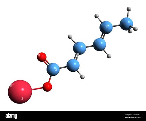 3D Image Of Sodium Sorbate Skeletal Formula Molecular Chemical