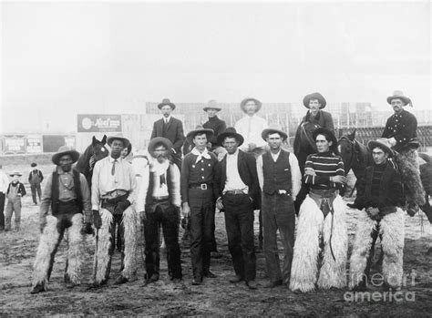 Group Portrait Of American Cowboys By Bettmann