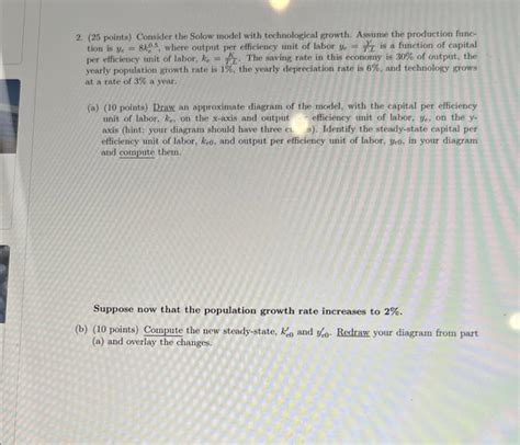 Points Consider The Solow Model With Chegg