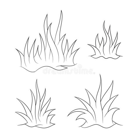 Simple Hand Drawn Of Grass Vector Illustration With Hand Drawn Style