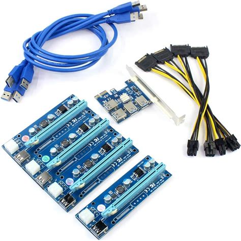 Wbtuo Riser Card Pcie 1 To 4 Pci Express 16x Slots Riser Card Pci E 1x To External 4 Pci E Slot