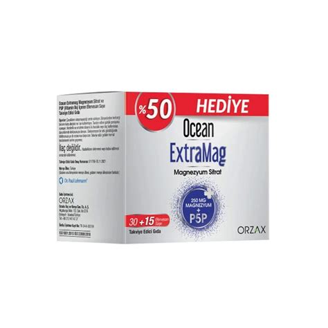 Orzax Ocean Extramag Magnezyum Sitrat Efervesan 30 Saşe + 15 Şase ...