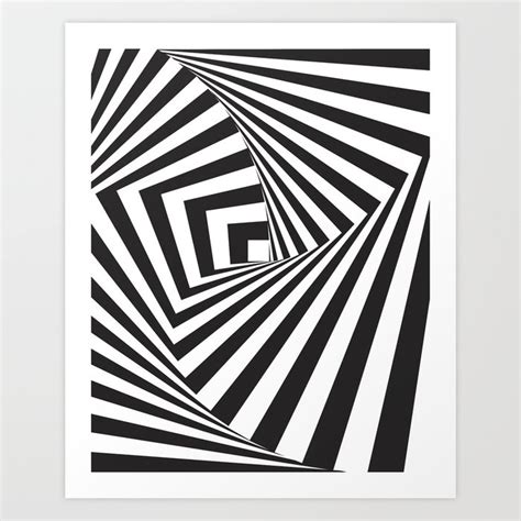 Black And White Pop Art Optical Illusion Art Print by LebensARTdesign | Society6