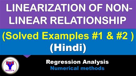 Linearization Of Non Linear Relationship In Hindi Solved Examples1