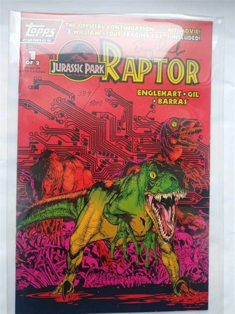 Jurrasic Park Comic Book Jurassic Park Raptor Signed