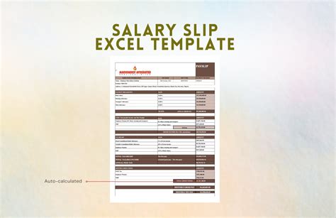 Salary Slip Excel Template in Excel, Google Sheets - Download ...