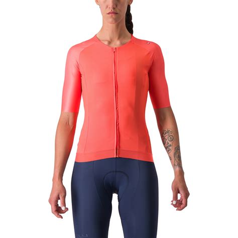 Castelli Espresso Fietsshirt Met Korte Mouwen Dames Soft Orange Deep