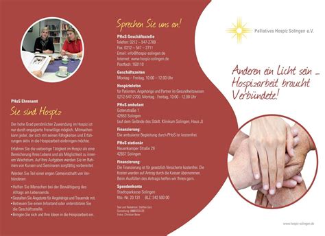 Flyer Palliatives Hospiz Solingen