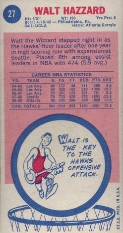 The Trading Card Database - 1969-70 Topps #27 Walt Hazzard | Basketball ...