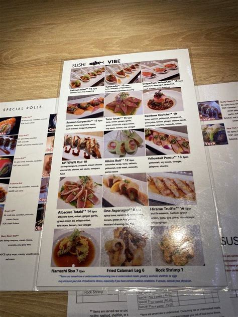 Menu At Sushi Vibe Restaurant Phoenix