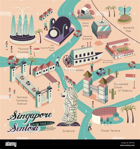 Lovely Singapore Scenery Poster Design In 3d Isometric Style Stock Vector Image And Art Alamy