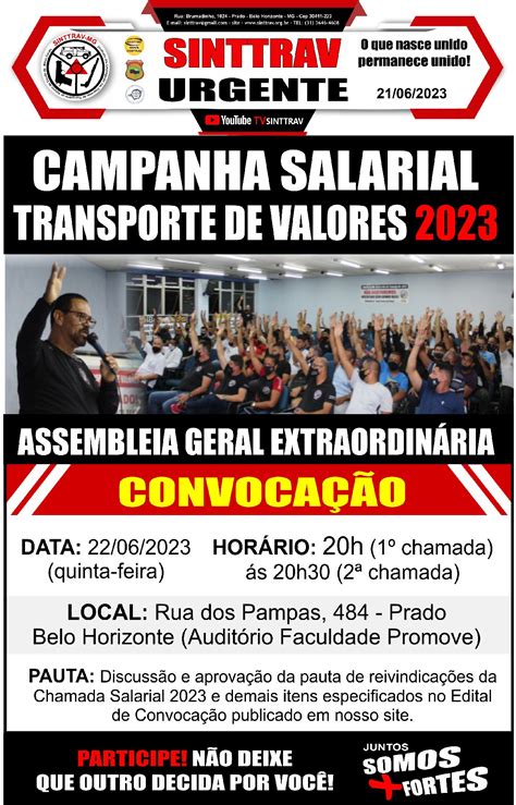 Sinttrav Convoca A Todos Os Trabalhadores Do Transporte De Valores Mg A