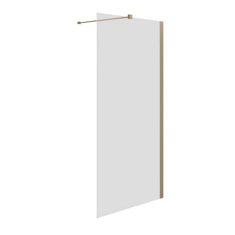 1000mm Brushed Brass Frameless Wet Room Shower Screen Better Bathrooms