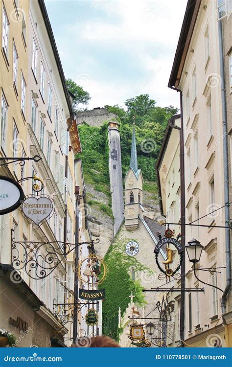 On A Walk In The Old Town In Salzburg Editorial Photo Image Of