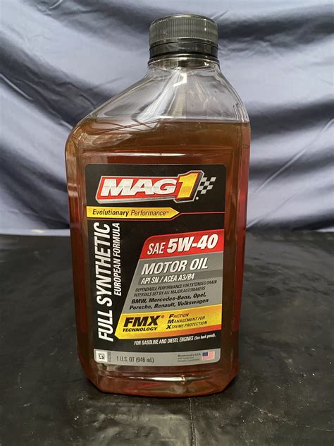 Mag1 Full Synthetic Motor Oil 5w 40 1 Quart