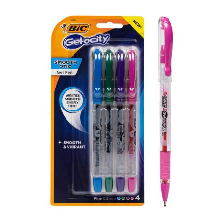 Bic Count Gelocity Smooth Stic Gel Pen Colors Fine Tip Mm Pens