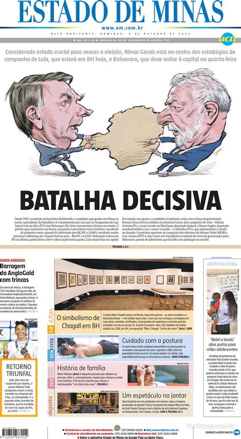 Capa Estado De Minas Domingo 9 De Outubro De 2022