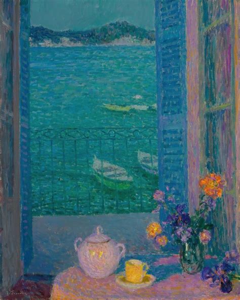 Le Bouquet À La Fenêtre Villefranche Sur Mer by Henri Le Sidaner Artvee