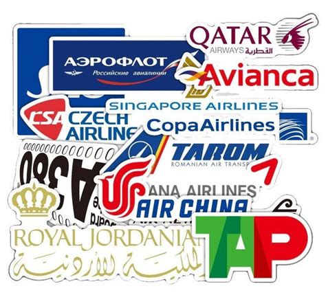 Airlines Logo Stickers 50 Pcs Airlines Vinyl Decals Etsy