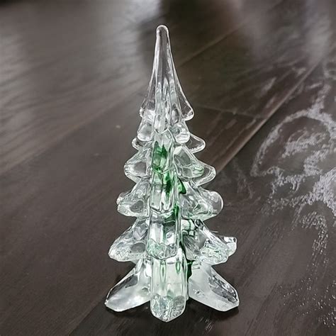 Vintage Holiday Vintage Silvestri Clear Green Crystal Art Glass