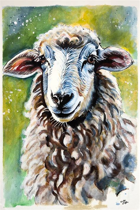 The Sheep Painting by Misty Lady | Saatchi Art