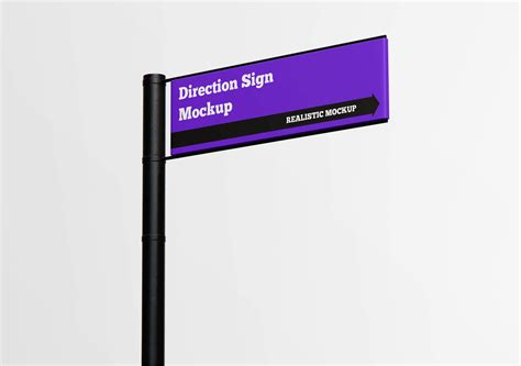 Direction Sign Mockup Psd With Metal Pillar Psfiles