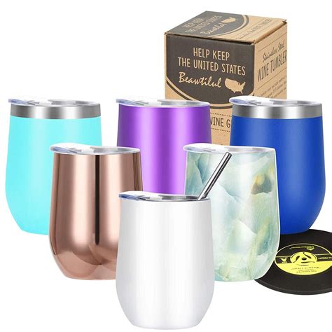 Wine Tumbler Vacuum Insulated Stemless Wine Tumblers Travel Wine Glass Wine Glass Cup