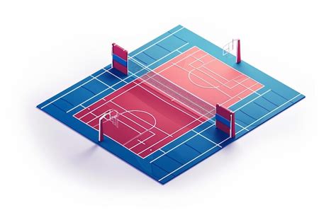 Premium AI Image | Volleyball Court Diagram Essentials On White Background