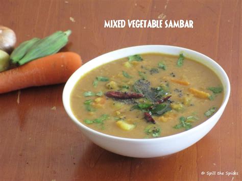 Mixed Vegetable Sambar Spill The Spices