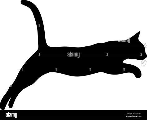 Silueta Negra De Un Gato Sobre Fondo Blanco Imagen Vectorial Imagen