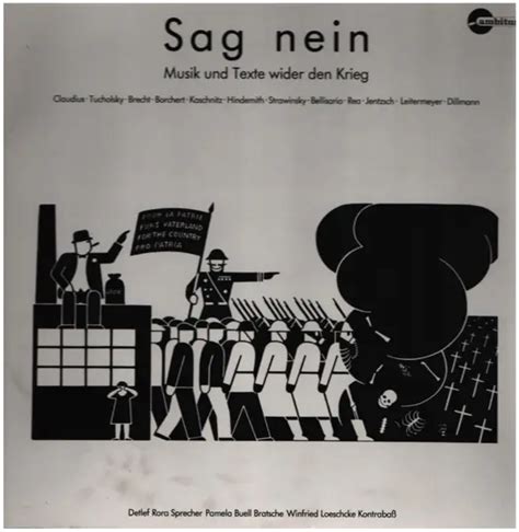 Sag Nein Musik Und Texte Wider Den Krieg Gatefold By Tucholsky