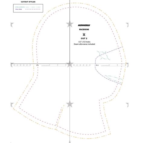 Facekini Sewing Pattern One Size Pdf Download Drag Queen Etsy