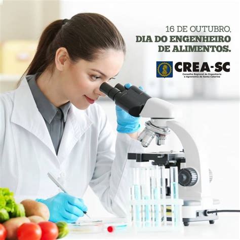 16 de outubro Dia do Engenheiro de Alimentos Parabéns CREA SC