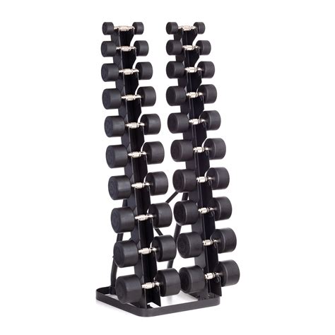 Urethane Dura Pro Dumbbells Pair Twin Tower Vertical Pack