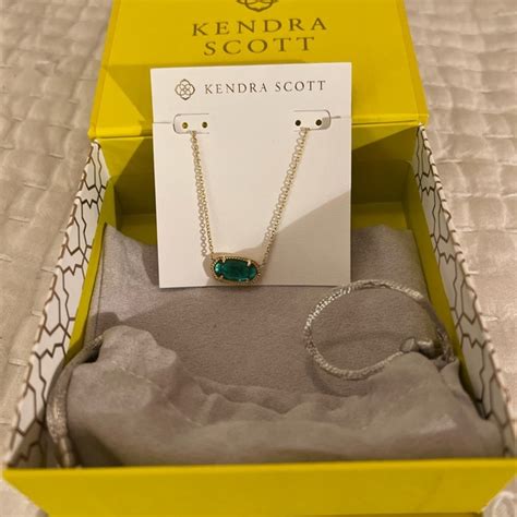 Kendra Scott Jewelry Kendra Scott New Elisa Green Necklace With Original Packaging And T