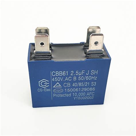 Cg 2UF 450V Cbb61 AC Motor Capacitors Single Phase China Single Phase